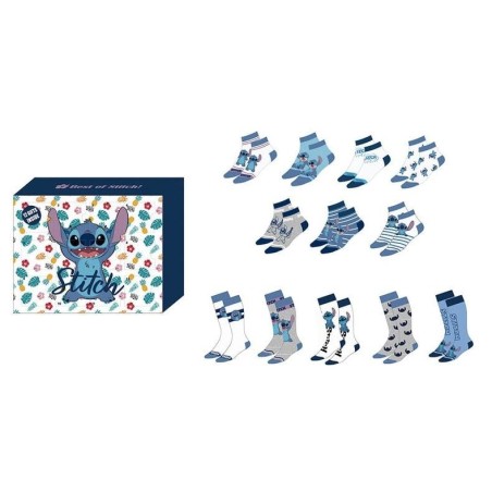STITCH - Gift Box - 12 Paires de Chaussettes (T 36-41)