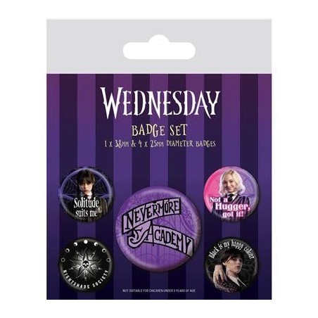 MERCREDI - Nevermore - Pack 5 Badges