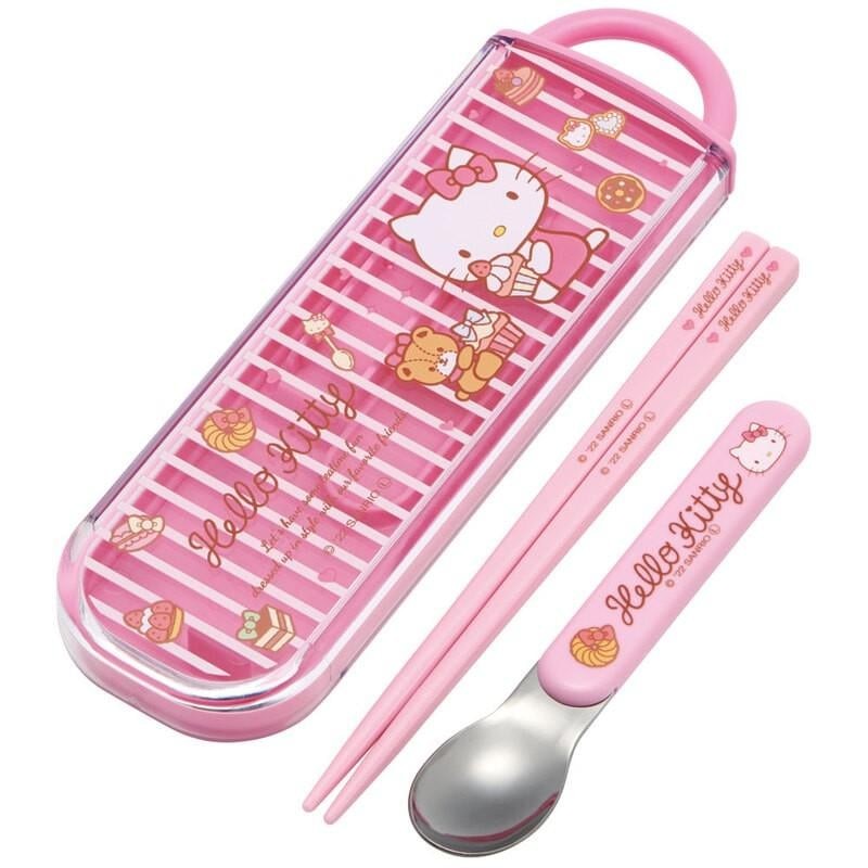 HELLO KITTY - Sweety Pink - Set baguettes et cuillère HELLO KITTY - Sweety Pink - Set baguettes et cuillère