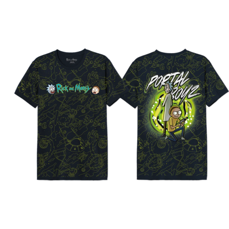 RICK ET MORTY - Portal Boyz - T-Shirt Oversize Homme (M)
