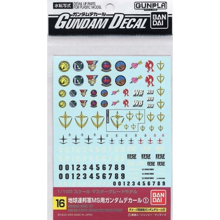 GUNDAM - Gundam Decal 16 MG Multiuse Federation - Model Kit