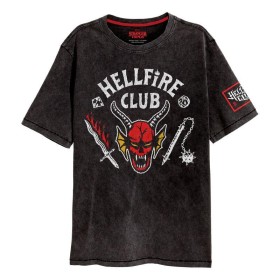 STRANGER THINGS - Hellfire Crest - T-Shirt Unisex Effet Délavé (XXL)