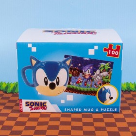 SONIC - Pack Cadeau - Mug 3D 300ml + Puzzle 100 Pc