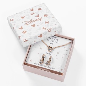 MINNIE -Set Maman & Fille- Collier + Boucles en Laiton Plaqué Argent