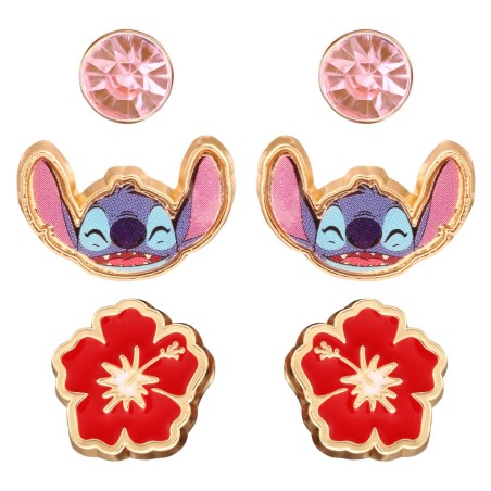 STITCH - Set de 3 Paires de Clous d'Oreilles