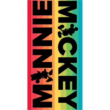 MICKEY & MINNIE - Serviette de Plage Premium 100% Coton - 70x140cm