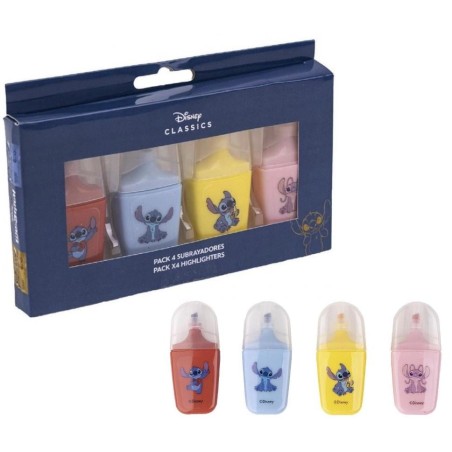 STITCH - Set de 4 Surligneurs Stitch