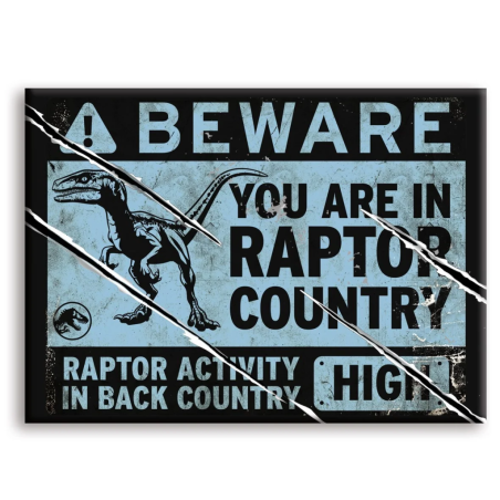 JURASSIC WORLD - Panneau Raptor - aimant 6.3x8.9cm