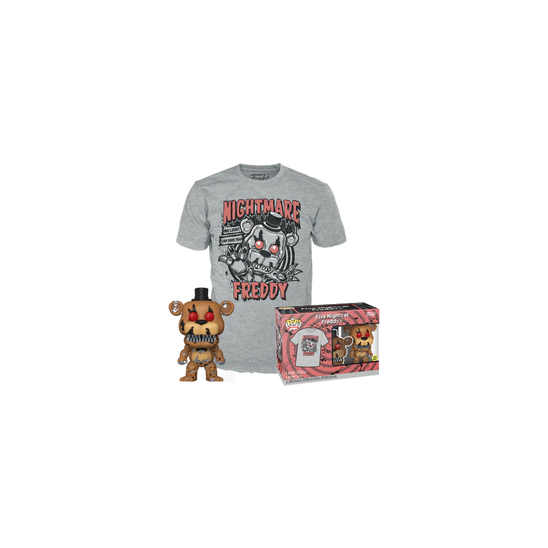 FNAF - Booble Head POP N° 111 - Freddy (GW) +T-shirt (M) FNAF - Booble Head POP N° 111 - Freddy (GW) +T-shirt (M)