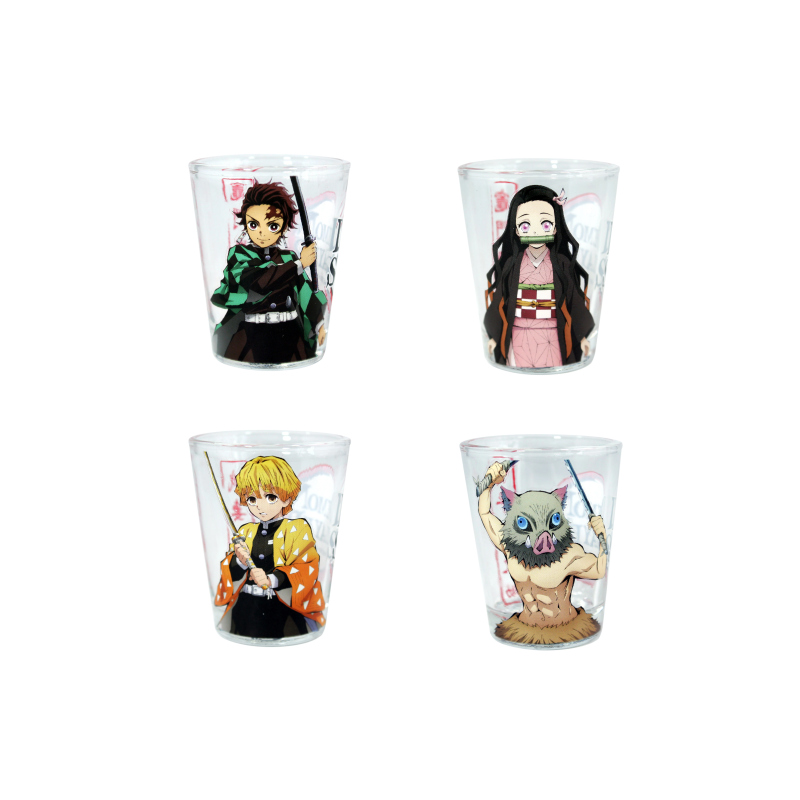 DEMON SLAYER - Groupe - 4 Verres à Shot 57ml DEMON SLAYER - Groupe - 4 Verres à Shot 57ml