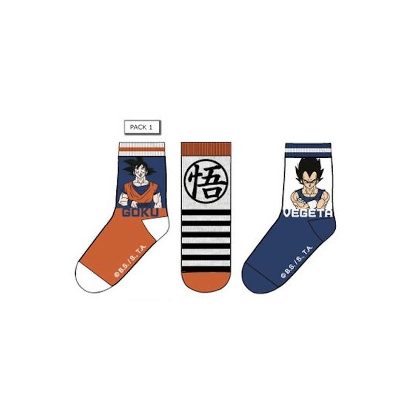 DRAGON BALL - Pack de 3 Chausettes Goku/Vegeta (T35/37) DRAGON BALL - Pack de 3 Chausettes Goku/Vegeta (T35/37)