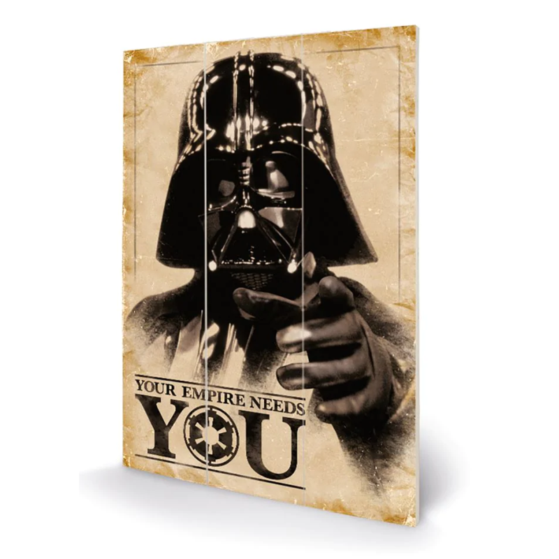 STAR WARS - Your Empire Needs You - Impression sur bois 20x29.5cm STAR WARS - Your Empire Needs You - Impression sur bois 20x29.5cm