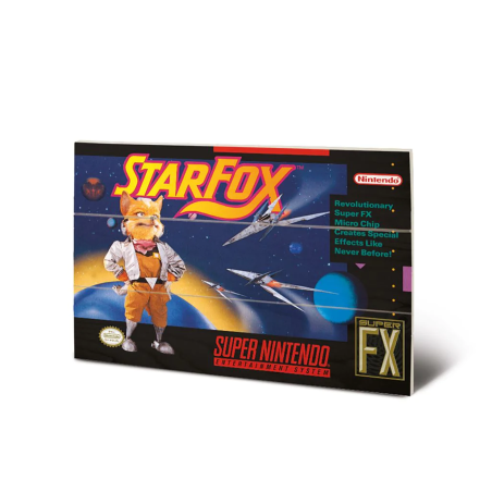 SUPER NINTENDO - Star Fox - Impression sur bois 20x29.5cm