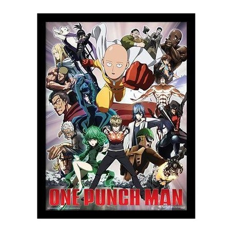 ONE PUNCH MAN - Héros et Villains - Impression encadrée 30x40cm