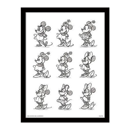 MINNIE MOUSE - Multi Sketchs - Impression encadrée 30x40cm