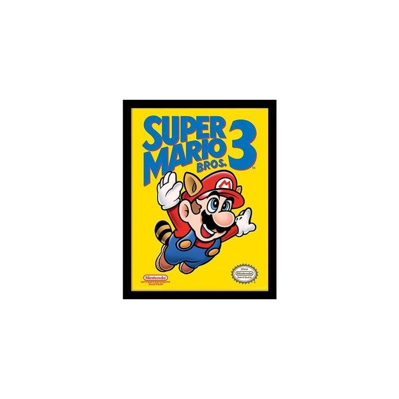 SUPER MARIO BROS. 3 - Couverture Nes - Impression encadrée 30x40cm SUPER MARIO BROS. 3 - Couverture Nes - Impression encadrée 30x40cm