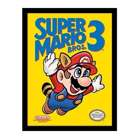 SUPER MARIO BROS. 3 - Couverture Nes - Impression encadrée 30x40cm