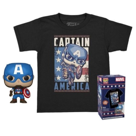 MARVEL - Pocket POP - Captain America + T-shirt (L)