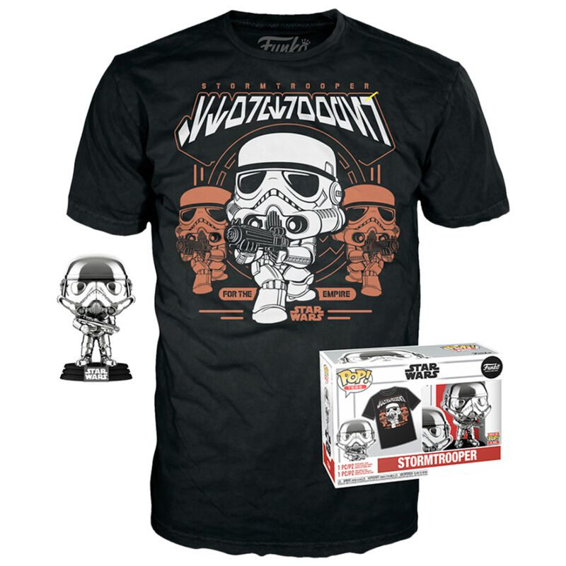 STAR WARS - POP N° 296 - Stormtrooper "Chrome" + T-shirt (M) STAR WARS - POP N° 296 - Stormtrooper "Chrome" + T-shirt (M)