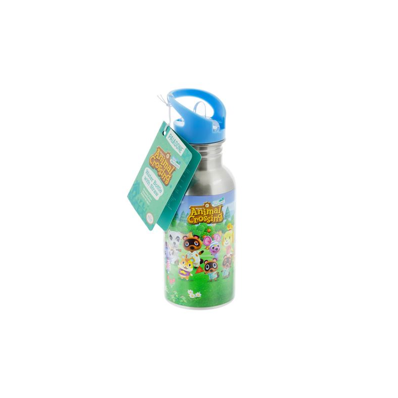 ANIMAL CROSSING - Bouteille d'eau en métal avec Paille 500ml ANIMAL CROSSING - Bouteille d'eau en métal avec Paille 500ml
