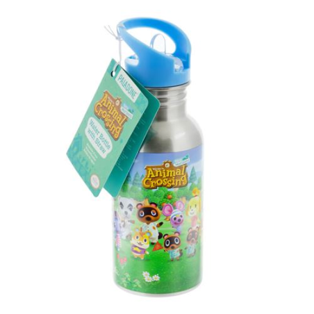 ANIMAL CROSSING - Bouteille d'eau en métal avec Paille 500ml