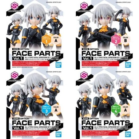GUNDAM - 30MM Option Face Parts Vol 1 - Model Kit (Pack de 4)