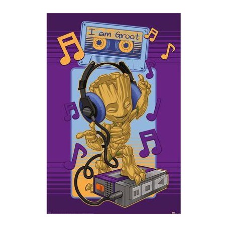 LES GARDIENS DE LA GALAXIE - Groot Cassette - Poster 61x91cm
