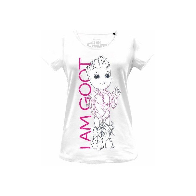 MARVEL - Baby Groot Line With I Am Groot Text - T-Shirt Femme (S) MARVEL - Baby Groot Line With I Am Groot Text - T-Shirt Femme (S)
