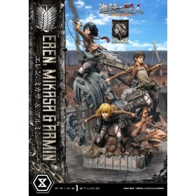 L'ATTAQUE DES TITANS - Eren, Mikasa & Armin -Statue Ultimate del. 72cm