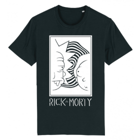 RICK ET MORTY - Rick et Morty Blanc et Noir - T-Shirt Homme (S)