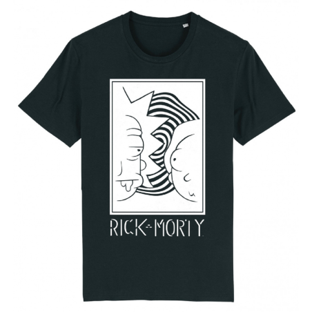 RICK ET MORTY - Rick et Morty Blanc et Noir - T-Shirt Homme (S)
