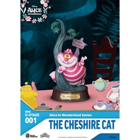 DISNEY - Chat du Cheshire  - Statuette Mini Diorama 10cm