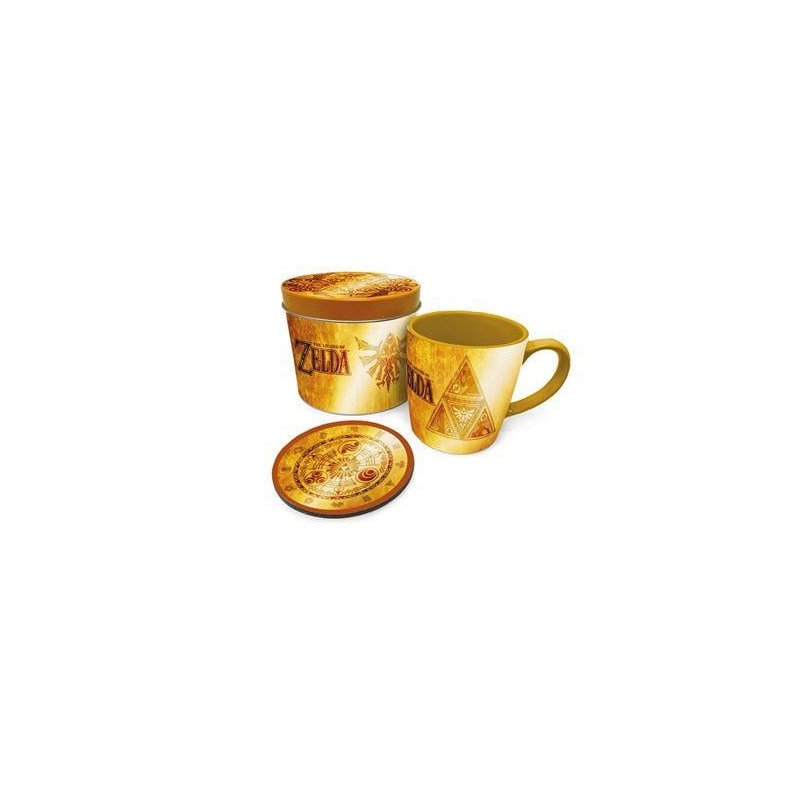 THE LEGEND OF ZELDA - Golden Triforce - Box métal, mug & sous verre THE LEGEND OF ZELDA - Golden Triforce - Box métal, mug & sous verre