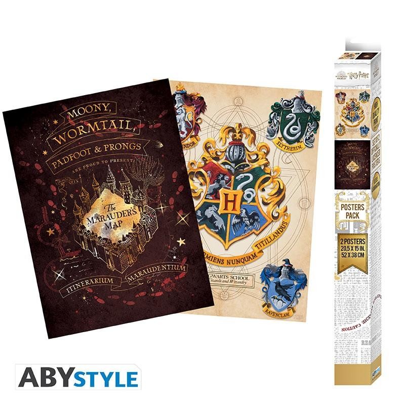 HARRY POTTER - Blason & Maraudeurs - Set 2 posters '52x38' HARRY POTTER - Blason & Maraudeurs - Set 2 posters '52x38'