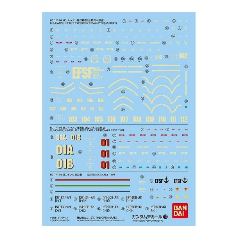 GUNDAM - GUNDAM DECAL 113 - Mobile Suit Gundam The Origin Multiuse 2 GUNDAM - GUNDAM DECAL 113 - Mobile Suit Gundam The Origin Multiuse 2