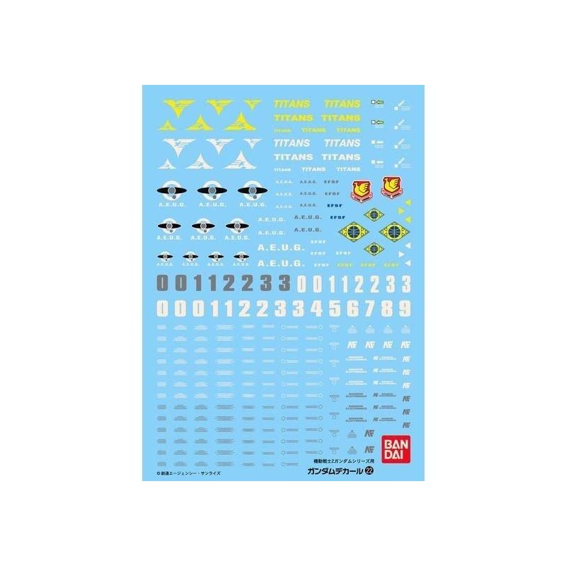 GUNDAM - GUNDAM DECAL 022 - MG Multiuse Zeta GUNDAM - GUNDAM DECAL 022 - MG Multiuse Zeta