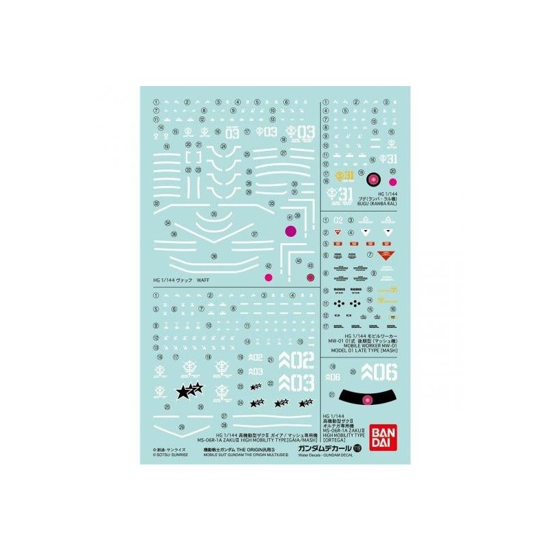 GUNDAM - RG 1/144 Decal 119 The Origin - Model Kit GUNDAM - RG 1/144 Decal 119 The Origin - Model Kit