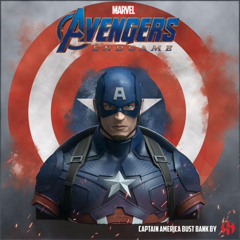 MARVEL - Captain America Avengers Endgame - Tirelire buste 20cm MARVEL - Captain America Avengers Endgame - Tirelire buste 20cm