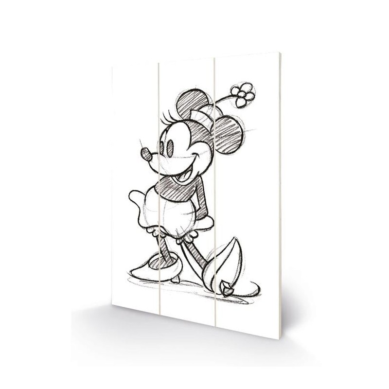 DISNEY - Minnie Mouse Sketched - Impression sur bois 20x29.5 DISNEY - Minnie Mouse Sketched - Impression sur bois 20x29.5
