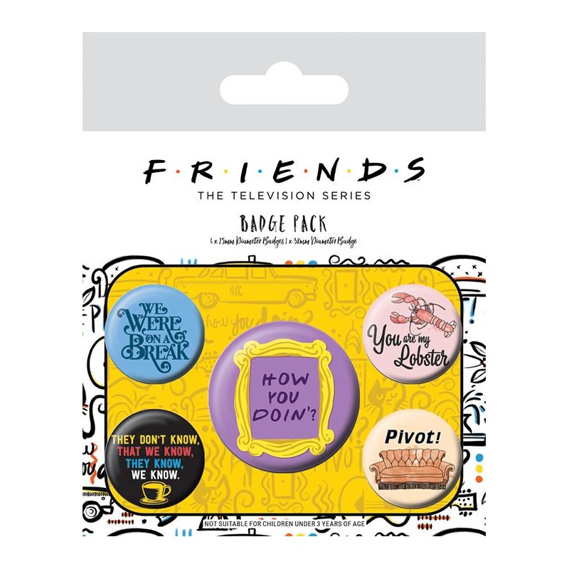 FRIENDS - Pack de 5 badges - Quotes