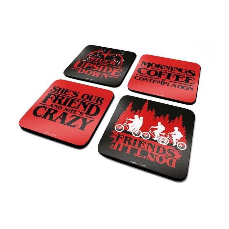STRANGER THINGS - Pack de 4 Dessous de Verre - Phrases STRANGER THINGS - Pack de 4 Dessous de Verre - Phrases