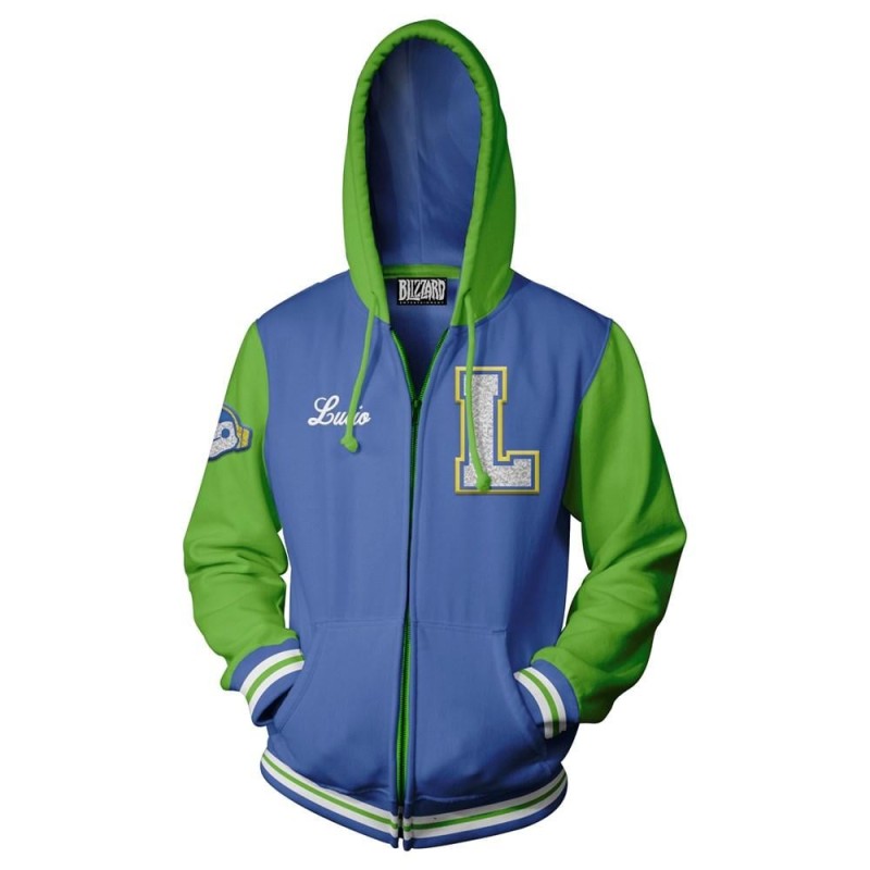 OVERWATCH - Varsity LUCIO Zip-up Hoodies (XL) OVERWATCH - Varsity LUCIO Zip-up Hoodies (XL)