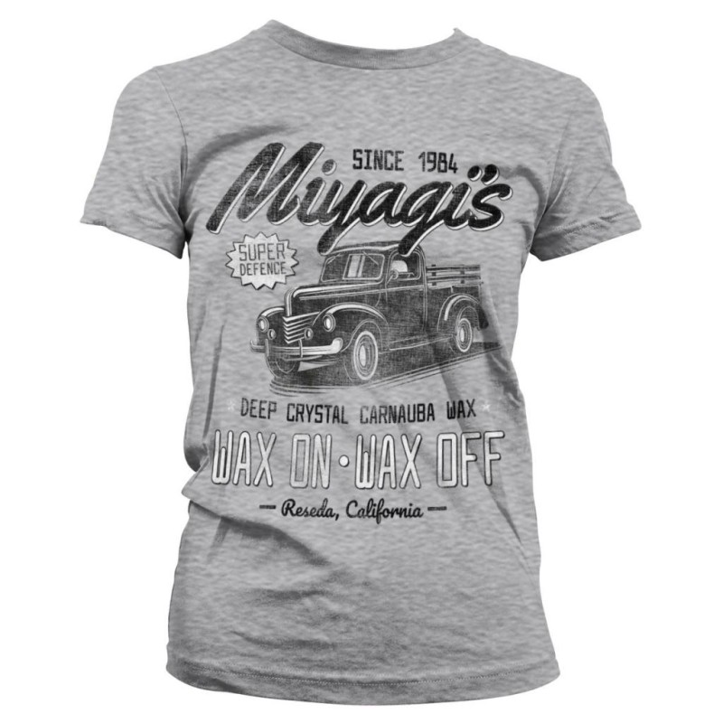 KARATE KID - T-Shirt Miyagi's Super Defence Waxing - GIRLY Grey (XL) KARATE KID - T-Shirt Miyagi's Super Defence Waxing - GIRLY Grey (XL)