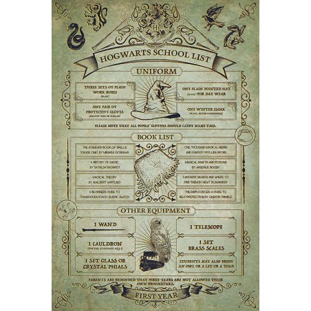 HARRY POTTER - Poster 61x91 - Hogwarts School List