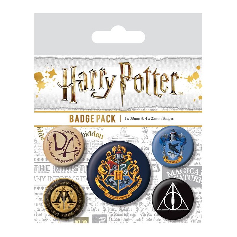 HARRY POTTER - Pack 5 Badges - Hogwarts HARRY POTTER - Pack 5 Badges - Hogwarts