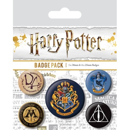 HARRY POTTER - Pack 5 Badges - Hogwarts