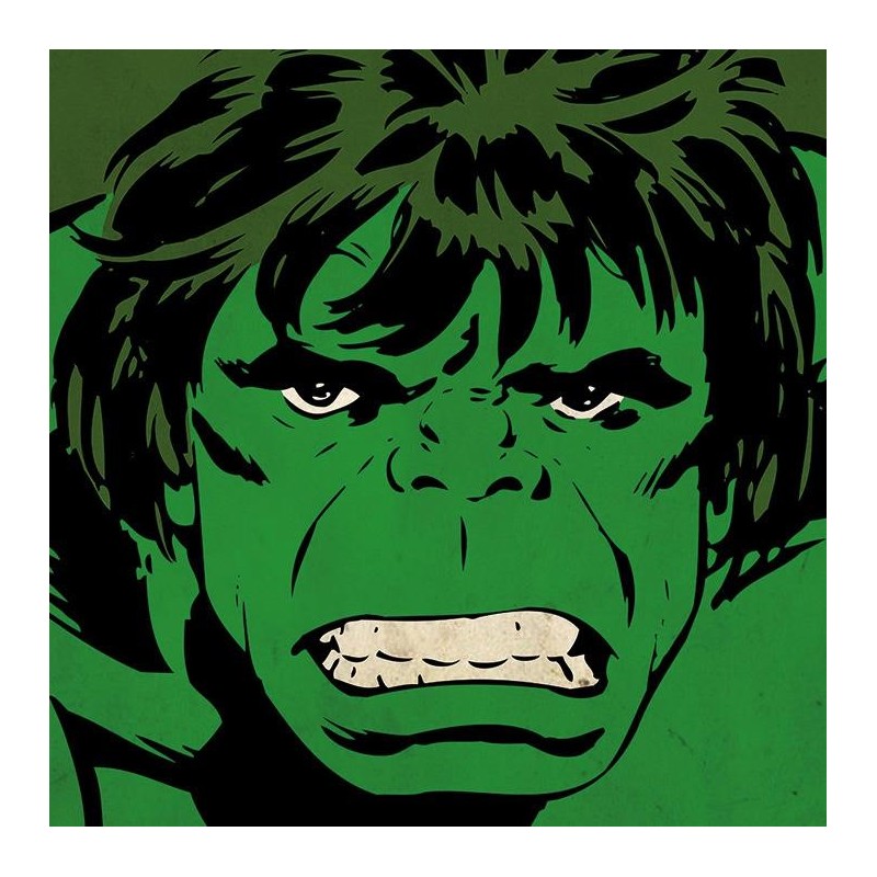 MARVEL COMICS - Canvas 40X40 '18mm' - HULK Close-Up MARVEL COMICS - Canvas 40X40 '18mm' - HULK Close-Up