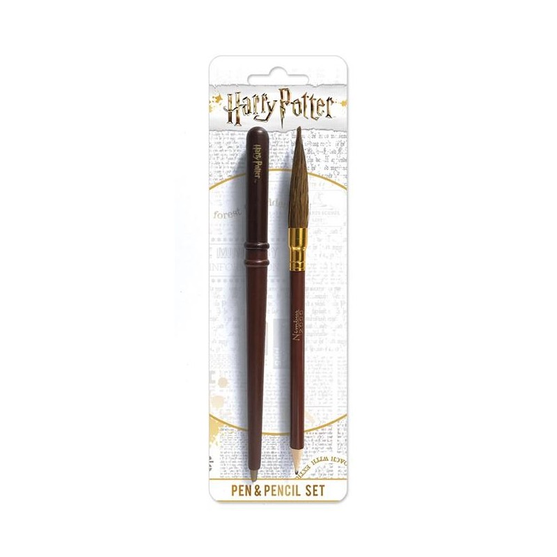 HARRY POTTER - Pen & Pencil Set - Wand & Broon HARRY POTTER - Pen & Pencil Set - Wand & Broon