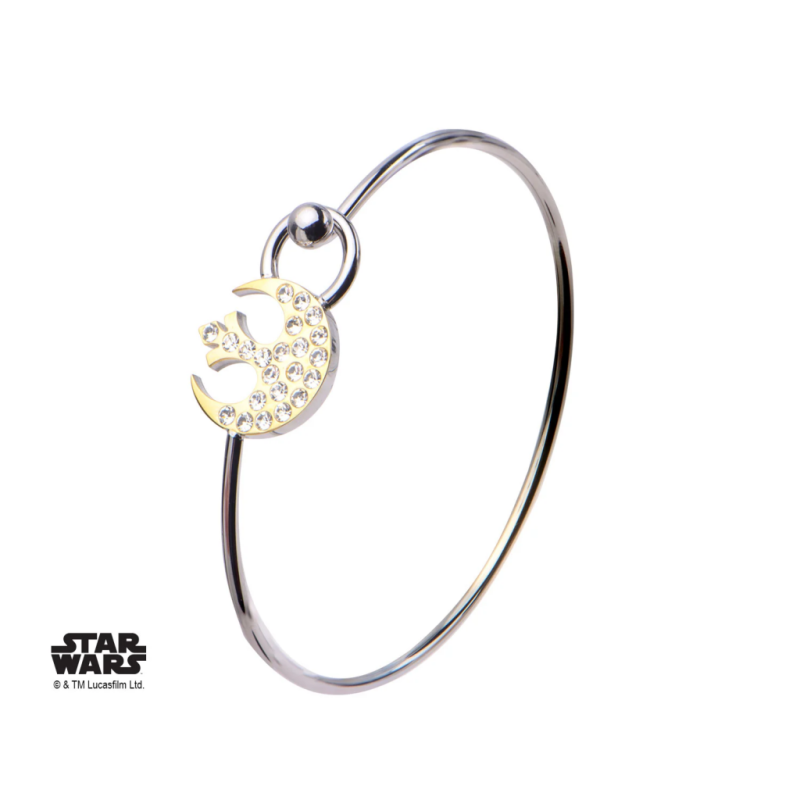 STAR WARS - Rebel Alliance Symbol with Clear Gem Bangle Bracelet STAR WARS - Rebel Alliance Symbol with Clear Gem Bangle Bracelet