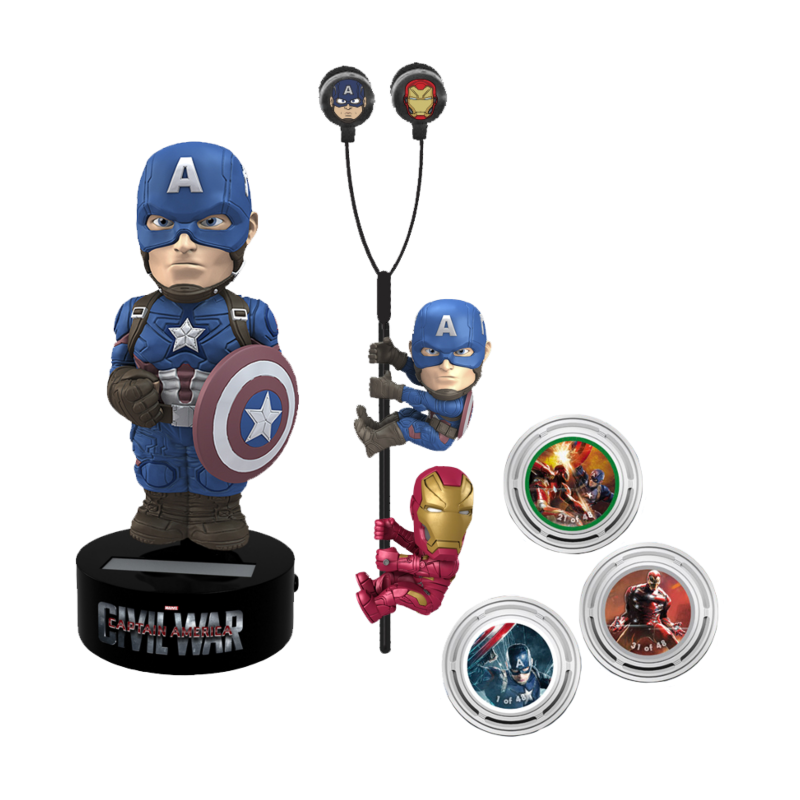 MARVEL - GIFT Set Body Knocker Scalers Hubsnaps - Captain America MARVEL - GIFT Set Body Knocker Scalers Hubsnaps - Captain America
